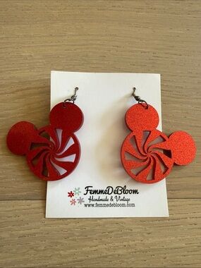 Red Mickey earrings